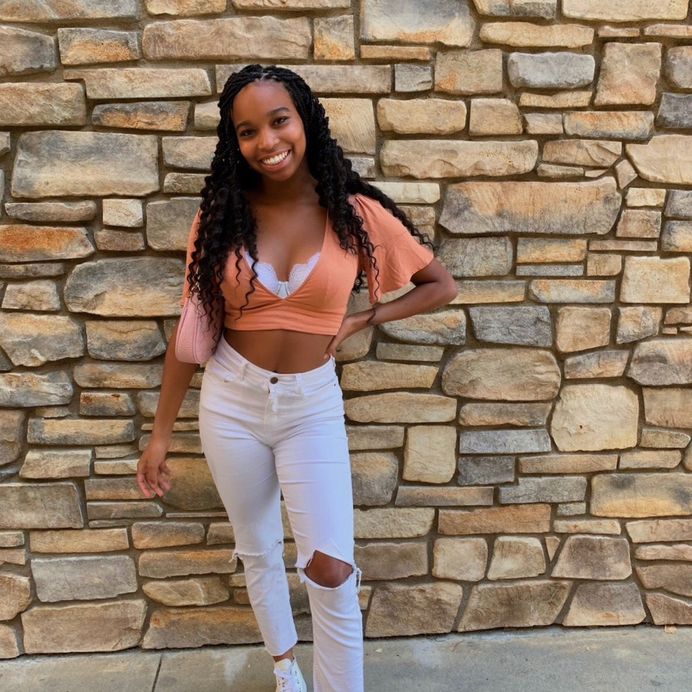 Orange crop top
